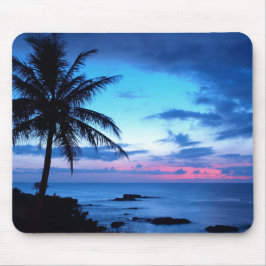 Tropisch eiland Beach Ocean Pink Blue Sunset Foto Muismat
