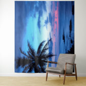 Tropisch eiland Beach Ocean Pink Blue Sunset Foto Wandkleed (In situ)