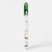 Tropisch Eiland Bloemige Monogram Script Goud Wit iPhone Hoesje (Linkerkant)