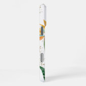 Tropisch Eiland Bloemige Monogram Script Goud Wit iPhone Hoesje (Rechterkant)