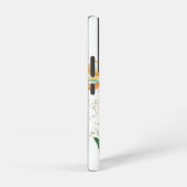 Tropisch Eiland Bloemige Monogram Script Witte Gou Samsung Galaxy Hoesje (Rechterkant)
