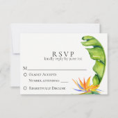 Tropisch eiland Botanical Wedding RSVP (Voorkant)