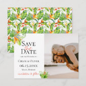 Tropisch Eiland Botanische Foto Save The Date Aankondiging (Voorkant / Achterkant)