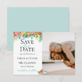 Tropisch Eiland Botanische Foto Save The Date Aankondiging (Voorkant / Achterkant)
