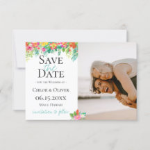 Tropisch Eiland Botanische Foto Save The Date