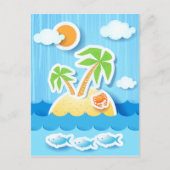 Tropisch eiland, briefkaart (Voorkant)