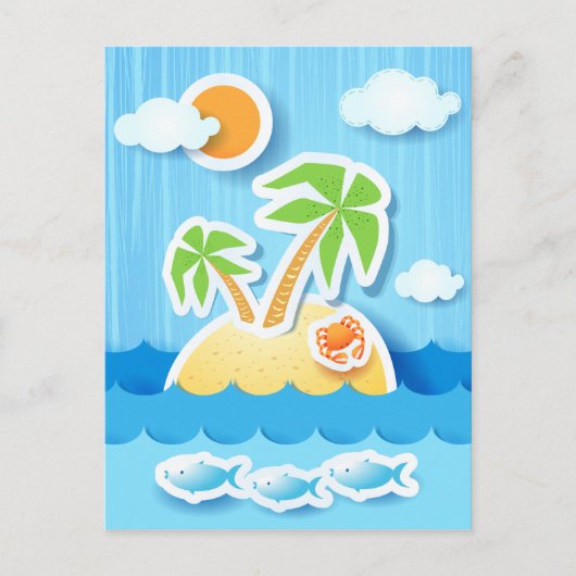 Tropisch eiland, briefkaart (Voorkant)