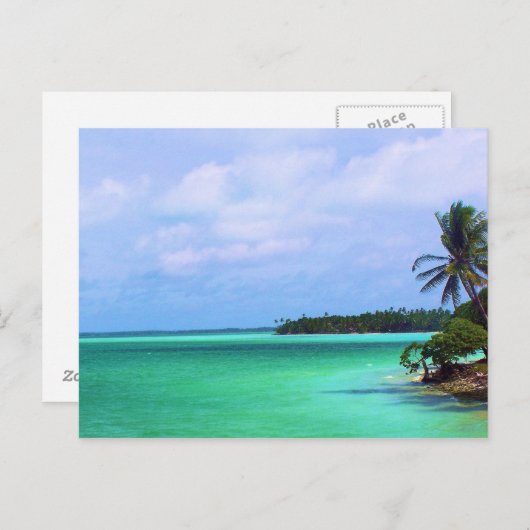 Tropisch eiland briefkaart (Voorkant / Achterkant)