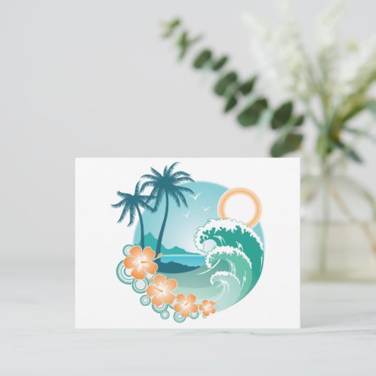 Tropisch eiland briefkaart (Staand voorkant)