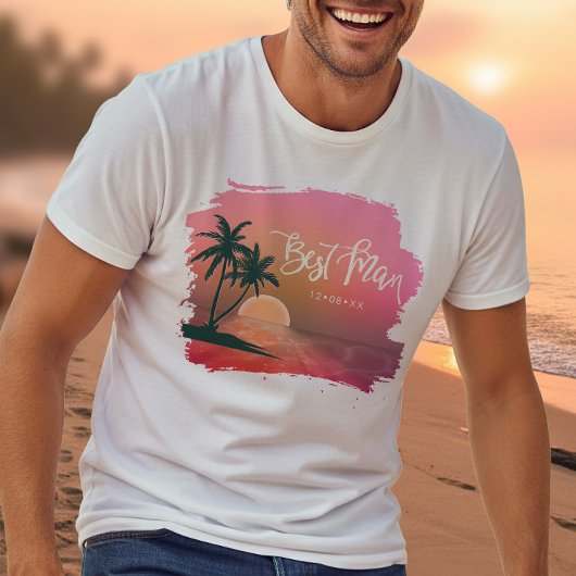 Tropisch Eiland Bruidsjonker Roze ID581 T-shirt