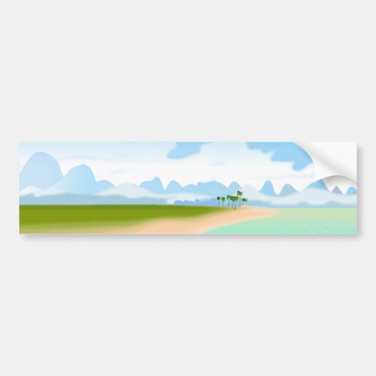 Tropisch eiland bumpersticker (Voorkant)