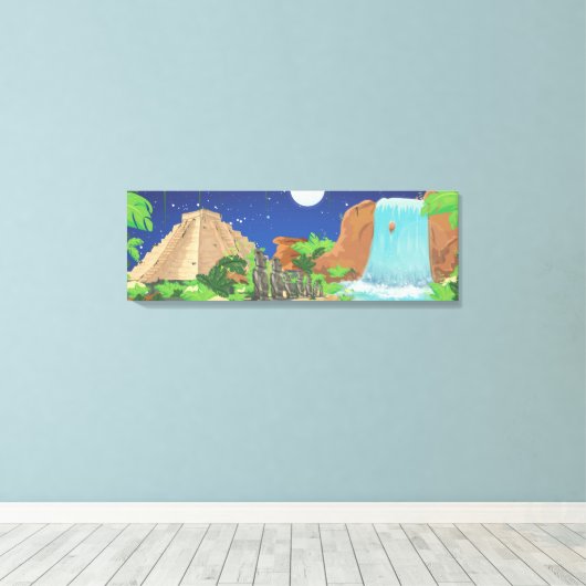 Tropisch eiland canvas afdruk (Insitu (Houten vloer))