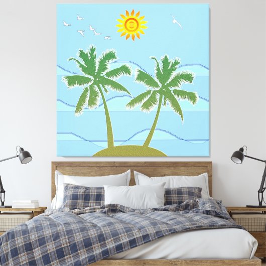 Tropisch Eiland Canvas Afdruk (Insitu (Slaapkamer))