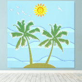 Tropisch Eiland Canvas Afdruk (Insitu (Houten vloer))