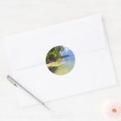 Tropisch eiland Coconut Palm Ronde Sticker (Envelop)