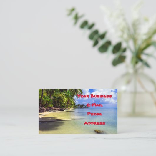 Tropisch eiland Coconut Palm Visitekaartje (Staand voorkant)