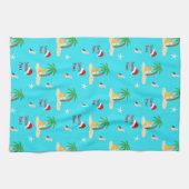 Tropisch eiland Dogs-kerstkeukenhanddoeken Theedoek (Horizontaal)