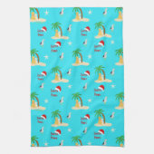 Tropisch eiland Dogs-kerstkeukenhanddoeken Theedoek (Verticaal)