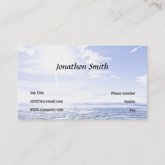 Tropisch eiland en cruiseschip visitekaartje (Achterkant)