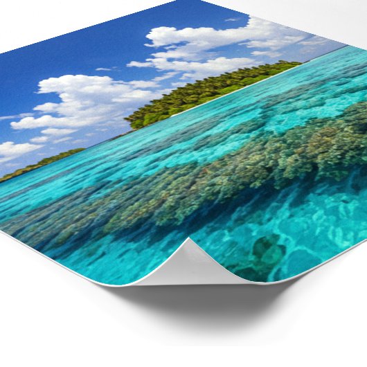 Tropisch eiland en koraalrif poster (Hoek)