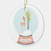 Tropisch eiland Flamingo Kerstmis - Roze Keramisch Ornament (Links)