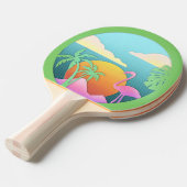 Tropisch eiland Flamingo Tafeltennisbatje (Voorkant Gekanteld)
