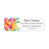Tropisch eiland Floral retouradres Etiket (Voorkant)