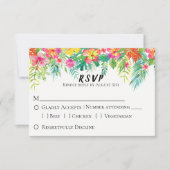 Tropisch eiland Floral Wedding RSVP Kaartje (Voorkant)