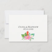 Tropisch eiland Floral Wedding RSVP Kaartje (Achterkant)