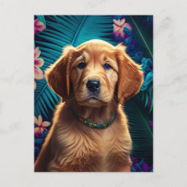 Tropisch eiland Golden Retriever Puppy - Briefkaar Briefkaart