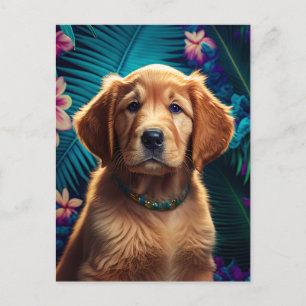 Tropisch eiland Golden Retriever Puppy - Briefkaar Briefkaart