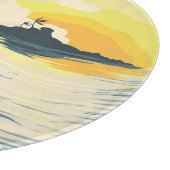 Tropisch eiland, golf, surfer zonsondergang. snijplank (Hoek)