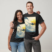 Tropisch eiland, golf, surfer zonsondergang. t-shirt (Unisex)