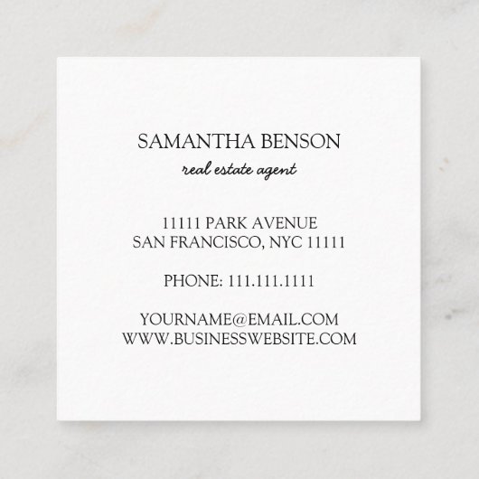 Tropisch eiland Groen-Wit-plein Vierkante Visitekaartje (Achterkant)