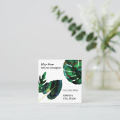 Tropisch eiland Groene Monstera bladeren Vierkante Visitekaartje (Staand voorkant)