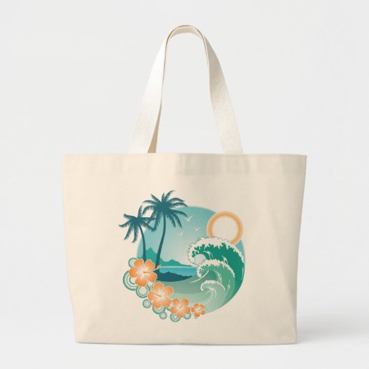 Tropisch eiland grote tote bag (Voorkant)