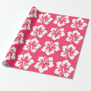 Tropisch Eiland Hawaiaanse Hibiscus Bloem Roze Cadeaupapier