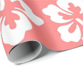 Tropisch eiland Hawaiian Hibiscus Bloemkoraal Cadeaupapier (Rol Hoek)