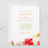 Tropisch eiland Hibiscus strand bruiloft Kaart (Achterkant)