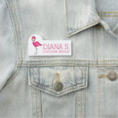 Tropisch eiland Hot Pink Flamingo Bird Beach Naamplaatje (In situ)