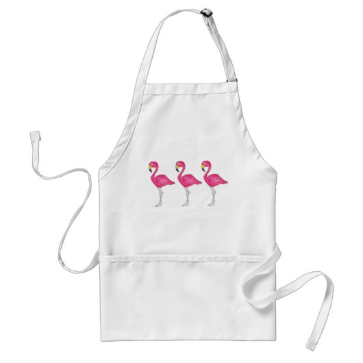 Tropisch eiland Hot Pink Flamingo Bird Flamingos Standaard Schort (Voorkant)