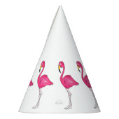 Tropisch eiland Hot Pink Flamingo Bird Print Party Feesthoedjes (Links)