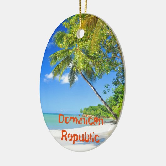 Tropisch eiland in de Dominicaanse Republiek Keramisch Ornament (Links)