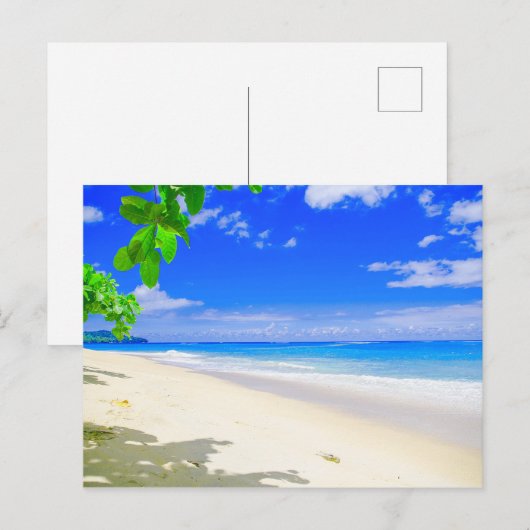 Tropisch eiland keert terug op White Sandy Beach Briefkaart (Voorkant / Achterkant)