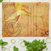 Tropisch eiland kolibrie  briefkaart geel theedoek (Gevouwen)