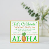 Tropisch Eiland Luau Ananas Hawaï Aloha Feest Uitnodiging Briefkaart (Staand voorkant)