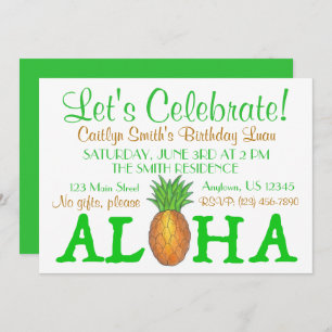 Tropisch eiland Luau Pineapple Hawaii Aloha Kaart