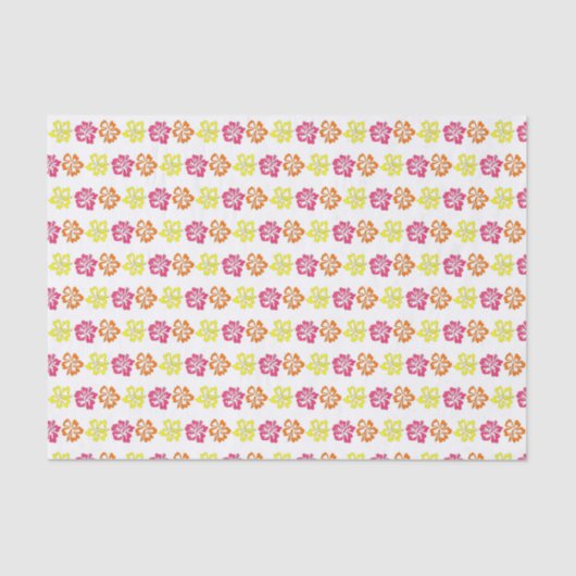 Tropisch eiland Luau Pink Hawaiian Hibiscus Floral Tissuepapier (Voorkant)