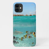 Tropisch eiland met haai en vissen Case-Mate iPhone case (Achterkant)