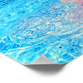 Tropisch eiland met palmbomen en zandstrand poster (Hoek)